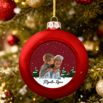 Personalized Christmas Photo Ball Ornament with Name Home Tree Decor Christmas Gift for Family Friends Pet Owners