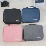Personalisierte Name Portable Double Layer Cord Organizer Storage Bag mit Griff Büro Reisen Wesentliche Geburtstagsgeschenk für Reise-Enthusiasten