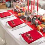 Tovagliolo rosso personalizzato in cotone con alfabeto e Babbo Natale decorazione per feste regalo di Natale per amici e famiglia