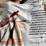 Personalized Love is Patient Kind Photo Soft Throw Blanket with Name and Date Valentine's Day Anniversary Wedding Gift for Couple