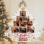 Ornamento personalizzato a forma di albero di Natale con 9 foto e anno Regalo di Natale Anniversario Compleanno per gli amici della famiglia