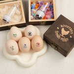 Personalised Chicken Silhouette Egg Petals Stamp Farm Egg Safe Label with Box and Food-Grade Ink Birthday Gift for Family Farmer Breeder
