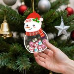Personalisierter 2025 Weihnachtsbaumschmuck aus Holz mit Anhänger-Teilen in Pfoten- oder Schneemannform und 1–13 Namen Weihnachtsgeschenk für Familie