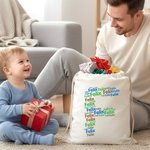 Personlig Ordmoln Initial Stor presentpåse med dragsko och namn Daglig användning Semester Julklapp till familj Vänner