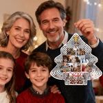 Ornamento personalizzato a forma di albero di Natale con 9 foto e anno Regalo di Natale Anniversario Compleanno per gli amici della famiglia