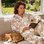 Pyjama à manches longues pour dames Usage quotidien Fête pour animaux Cadeau d'anniversaire pour femmes Amoureux des animaux de compagnie