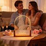 Gepersonaliseerde sterrenkaart acryl LED nachtlampje met tekst en houten basis verjaardag bruiloft jubileum kerstcadeau voor familie paar