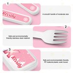 Personalised Cute Cartoon Snowman Initial Food-Grade Kid's Fork Spoon Knife 3 Pcs Cutlery Set with Name Daily Use Christmas Gift for Kids