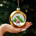 Personalized Christmas Photo Ball Ornament with Name Home Tree Decor Christmas Gift for Family Friends Pet Owners
