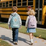 Personalised Multicolour Cute Cartoon Subject Animals Multi-Compartment Kid Backpack with Name Back to School Birthday Gift for Boys Girls