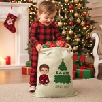 Sac Cadeau à Cordon Personnalisé avec Personnage de Dessin Animé Texte et Nom Cadeau Noël pour Enfants Famille et Amis 1
