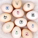 Personalised Chicken Silhouette Egg Petals Stamp Farm Egg Safe Label with Box and Food-Grade Ink Birthday Gift for Family Farmer Breeder