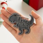 Ornement suspendu personnalisé imprimé en 3D de dinosaures multicolores avec nom Cadeau d'anniversaire de Noël pour les enfants