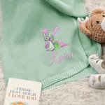 Bordado personalizado Peter Rabbit Manta de algodón suave para bebé con inicial y nombre Feliz Pascua Cumpleaños Regalo para recién nacidos Niños 4
