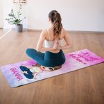 Alfombrilla de yoga superabsorbente de acuarela personalizada con nombre y título Accesorios deportivos Regalo de cumpleaños para los amantes del yoga