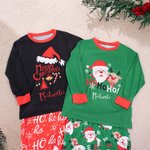 Set di pigiami natalizi coordinati con nome personalizzato a maniche lunghe regalo a tema di Natale per famiglia