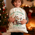 Henkilökohtainen Santa Claus Snowman Poro Design Canvas kiristysnauha lahjapussi nimi joululahja lapsille perheelle