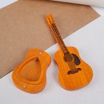 Personalized Wooden Guitar-Shaped Guitar Pick Holder with Engraved Text and 1-4 Picks Music Accessories Christmas Birthday Gift for Guitar Player