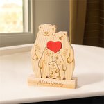 Casse-tête personnalisé en bois 2-6 ours avec noms et prénoms Décoration de bureau Cadeau d'anniversaire pour la famille
