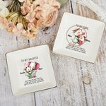 Personalized Watercolor Mom and Baby Animals Square Ceramic Trinket Jewelry Dish with Name and Text Home Decor Christmas Birthday Gift for Family 2