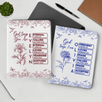 Personalizada Toile De Jouy Nacimiento Flor Mariposa Biblia Capítulo Nombre Pad Funda Protectora para iPad Uso Diario Navidad Cumpleaños Regalo para Mujeres