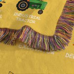 Personalisierte Bauwagen Multicolor weiche Quaste Decke mit Namen Geburtstag Weihnachten Geschenk für Kinder LKW-Liebhaber