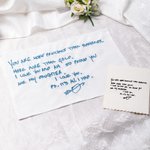 Personalized Something Blue Embroidered Wedding Dress Label with Blessing Message Wedding Gift for Bride Daughter