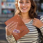 Personalised Multiple Watercolour Flower PU Leather Notebook Cover with Name Christmas Birthday Gift for Women Friends