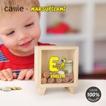 Tirelire personnalisée en Marsupilami à fenêtre transparente avec nom Cadeau d'anniversaire pour enfants | Callie × Marsupilami®.