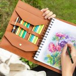 Personalised Multiple Watercolour Flower PU Leather Notebook Cover with Name Christmas Birthday Gift for Women Friends