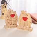 Casse-tête personnalisé en bois 2-6 ours avec noms et prénoms Décoration de bureau Cadeau d'anniversaire pour la famille