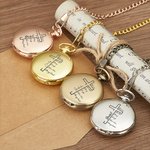 Orologio da tasca personalizzato con croce cristiana della Bibbia e nome inciso Compleanno, laurea, battesimo, regalo per padre figlio di Cristo