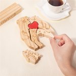 Casse-tête personnalisé en bois 2-6 ours avec noms et prénoms Décoration de bureau Cadeau d'anniversaire pour la famille