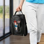 Sac à Chaussures de Golf Personnalisé avec Personnage de Dessin Animé Fleur de Naissance et Nom Cadeau Anniversaire pour Amateurs de Golf