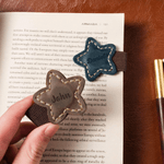 Personalisierte Stern PU Leder magnetische Lesezeichen Clip mit eingraviertem Namen Geburtstag zurück zu Schule Geschenk für Buchliebhaber Bücherwürmer