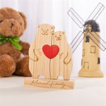 Casse-tête personnalisé en bois 2-6 ours avec noms et prénoms Décoration de bureau Cadeau d'anniversaire pour la famille