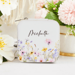 Personalised Floral PU Leather Jewellery Travel Box with Name Portable Jewellery Case Wedding Bridesmaid Birthday Gift for Women