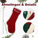Gepersonaliseerde Gebreide Kerstsok met Geborduurde Naamletter Openhaard- en Kerstboomdecoratie Kerstcadeau voor Familie en Vrienden