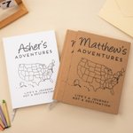 Gepersonaliseerd USA Adventure Map Naam Tijdschrift Notebook met gelinieerde pagina's en Cover Naam Gap Year Afstuderen Gift voor kinderen Afgestudeerden