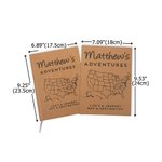 Gepersonaliseerd USA Adventure Map Naam Tijdschrift Notebook met gelinieerde pagina's en Cover Naam Gap Year Afstuderen Gift voor kinderen Afgestudeerden