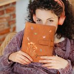 Personalised Multiple Watercolour Flower PU Leather Notebook Cover with Name Christmas Birthday Gift for Women Friends