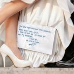Personalized Something Blue Embroidered Wedding Dress Label with Blessing Message Wedding Gift for Bride Daughter