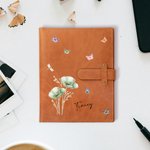 Personalised Multiple Watercolour Flower PU Leather Notebook Cover with Name Christmas Birthday Gift for Women Friends