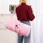 Personlig fødselsblomst Stripete stor duffelbag med navn og skulderstropp Sport Travel Essentials Julebursdagsgave til kvinner