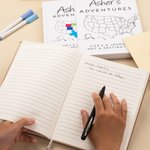 Gepersonaliseerd USA Adventure Map Naam Tijdschrift Notebook met gelinieerde pagina's en Cover Naam Gap Year Afstuderen Gift voor kinderen Afgestudeerden