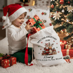Henkilökohtainen Santa Claus Snowman Poro Design Canvas kiristysnauha lahjapussi nimi joululahja lapsille perheelle