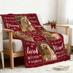 Personalized 4 Pet Photos Love Paw Soft Throw Blanket with Name Remembrance In Loving Memory Sympathy Gift for Loss of Pets