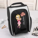 Sac à Chaussures de Golf Personnalisé avec Personnage de Dessin Animé Fleur de Naissance et Nom Cadeau Anniversaire pour Amateurs de Golf
