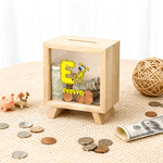 Tirelire personnalisée en Marsupilami à fenêtre transparente avec nom Cadeau d'anniversaire pour enfants | Callie × Marsupilami®.