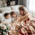 Personlig dobbeltlags hjerte mykt kaste teppe med barnas navn Hjemmedekorasjon Jul Morsdag Bursdagsgave til bestemor barn
